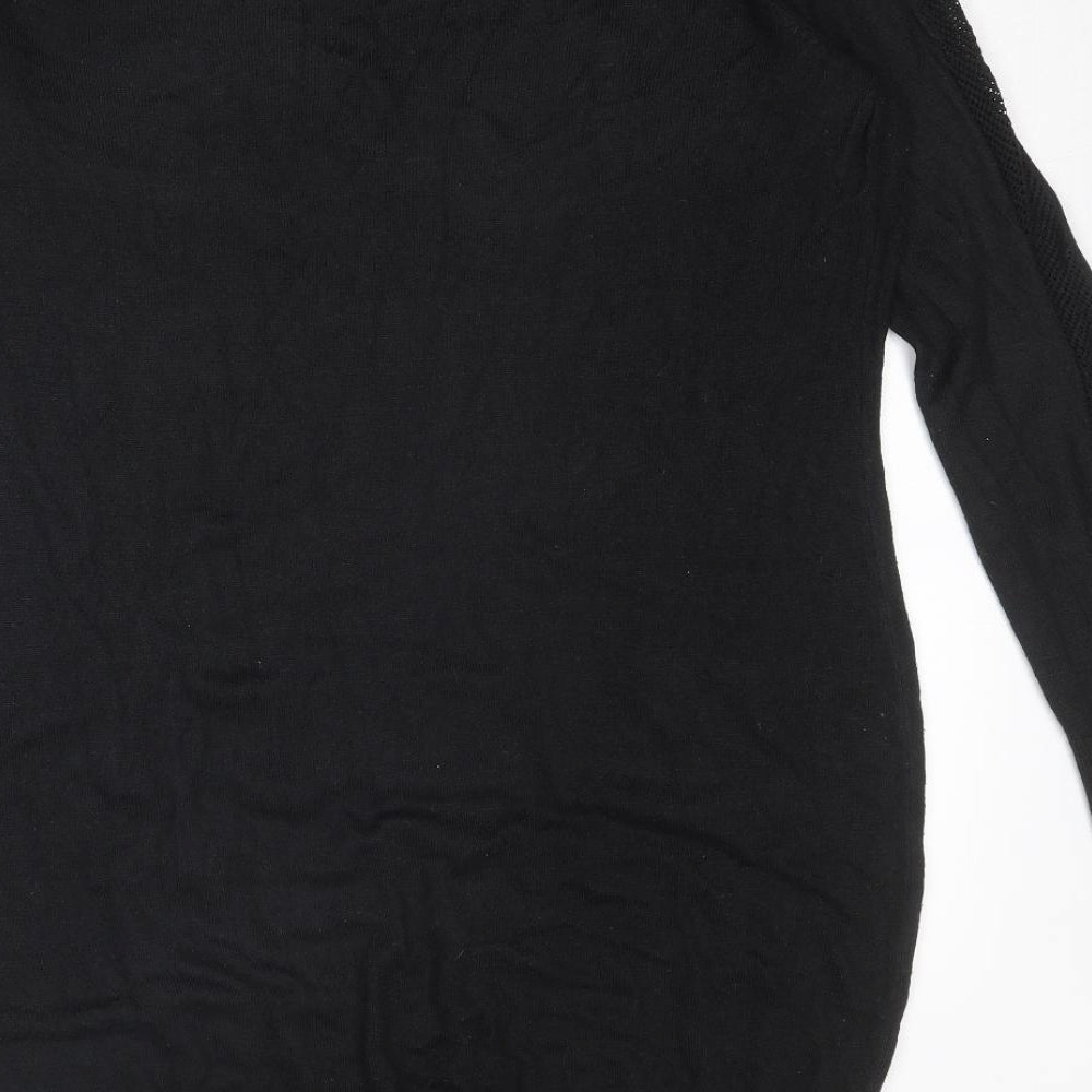 Very Womens Black Round Neck Acrylic Pullover Jumper Size 18