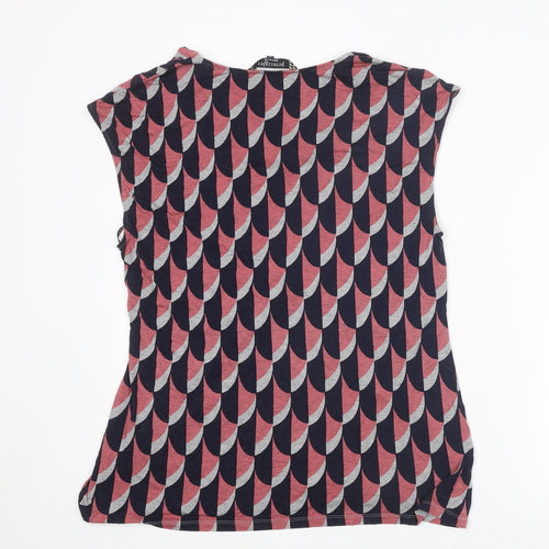 Principles Womens Multicoloured Geometric Viscose Basic T-Shirt Size 20 Scoop Neck