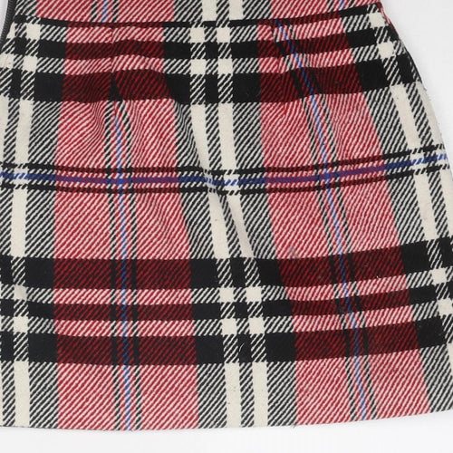 Topshop Womens Multicoloured Plaid Polyester A-Line Skirt Size 6 Zip
