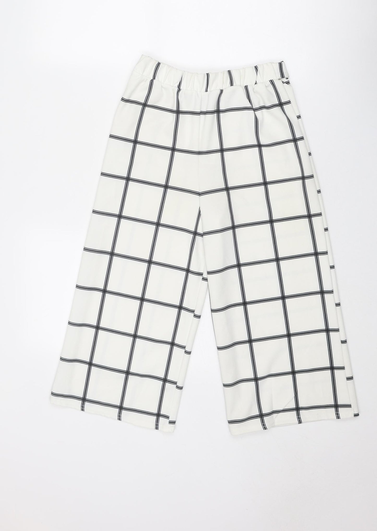 New Look Girls White Striped Polyester Harem Trousers Size 10-11 Years Regular Pullover