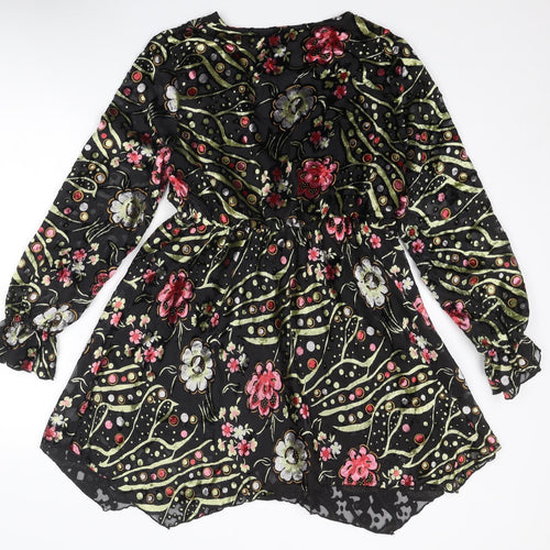 Joe Browns Womens Multicoloured Floral Polyester Fit & Flare Size 12 V-Neck Pullover