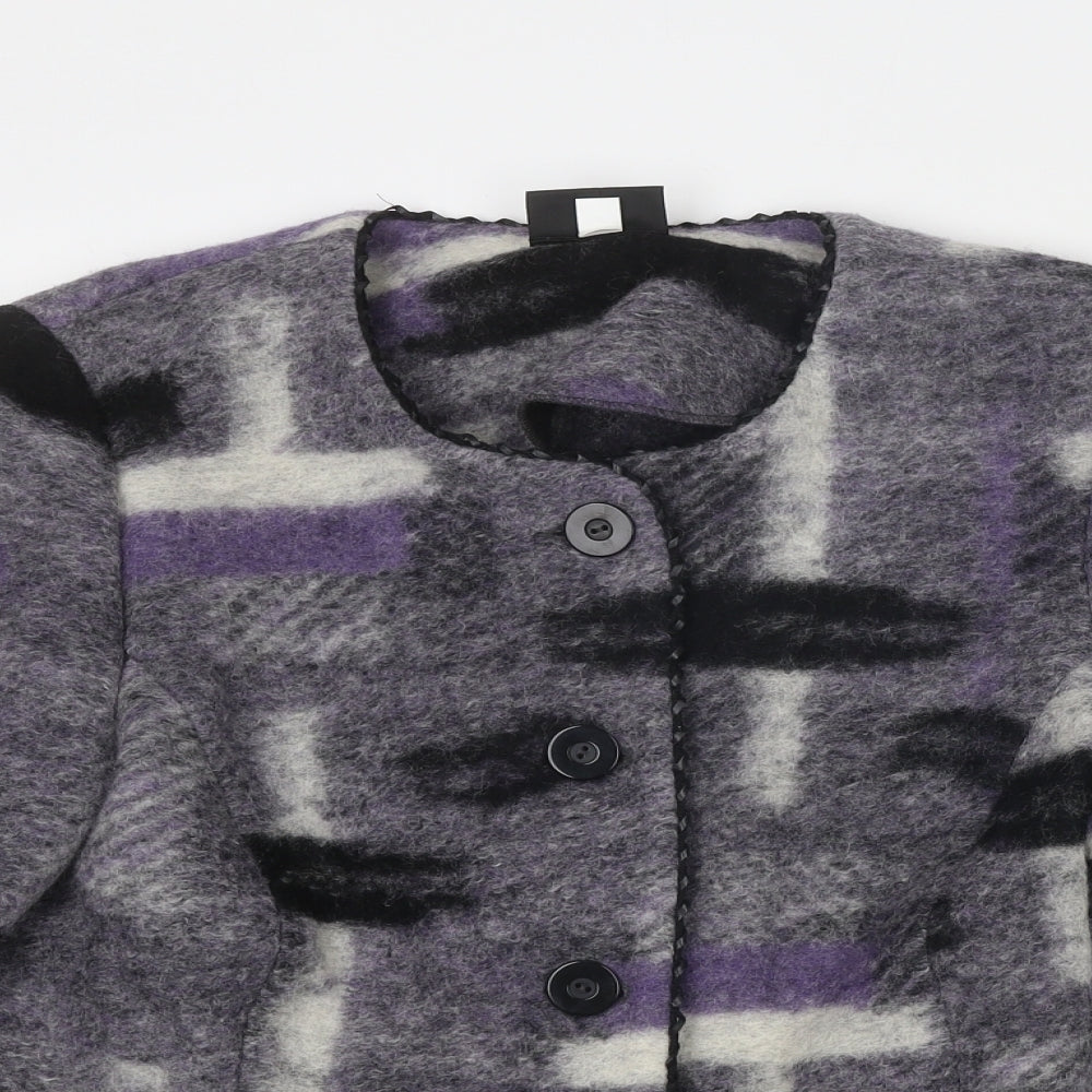 Godske Womens Grey Geometric Jacket Size 16 Button