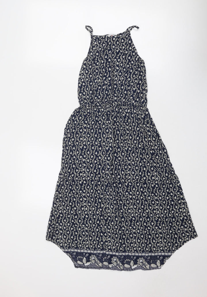 TEMT Womens Blue Floral Viscose Tank Dress Size S Round Neck Pullover