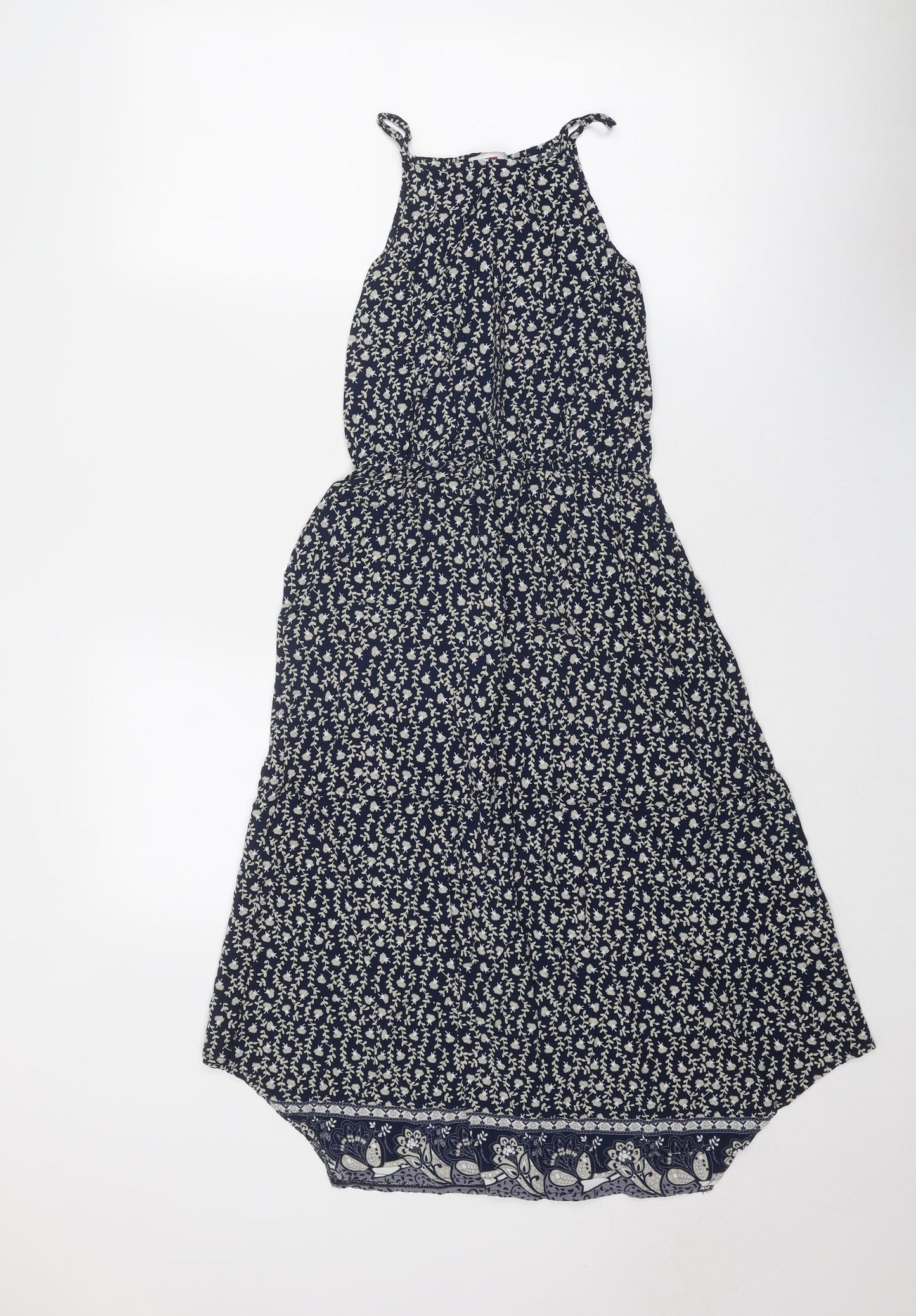 TEMT Womens Blue Floral Viscose Tank Dress Size S Round Neck Pullover