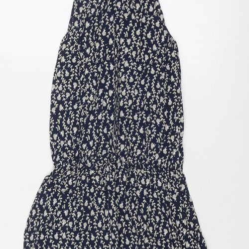 TEMT Womens Blue Floral Viscose Tank Dress Size S Round Neck Pullover