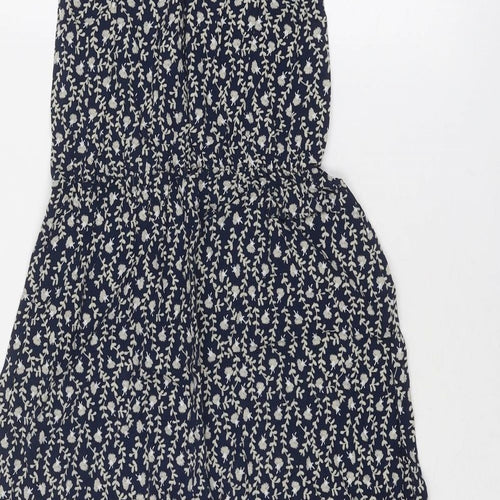 TEMT Womens Blue Floral Viscose Tank Dress Size S Round Neck Pullover