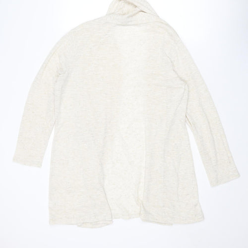 NEXT Womens Ivory V-Neck Polyester Cardigan Jumper Size 16