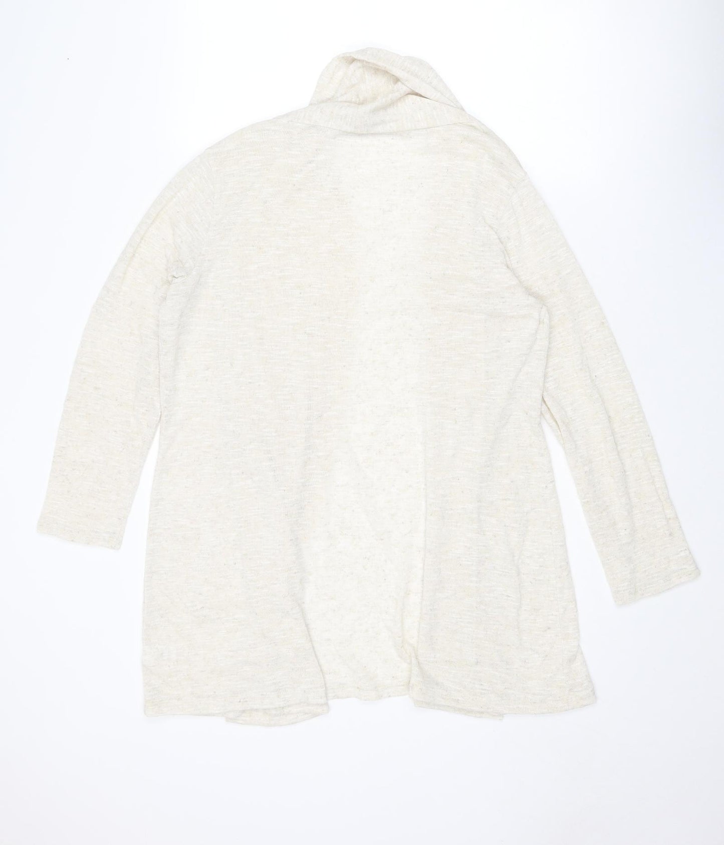 NEXT Womens Ivory V-Neck Polyester Cardigan Jumper Size 16