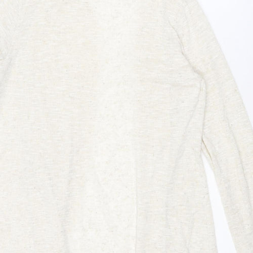 NEXT Womens Ivory V-Neck Polyester Cardigan Jumper Size 16