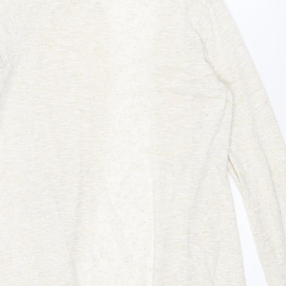 NEXT Womens Ivory V-Neck Polyester Cardigan Jumper Size 16