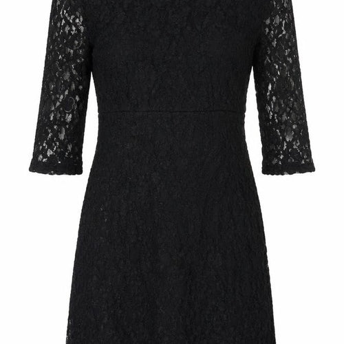 Warehouse Womens Black Floral Viscose A-Line Size 10 Round Neck Zip