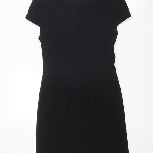 Miss Sixty Womens Black Cotton Shift Size M Round Neck Zip