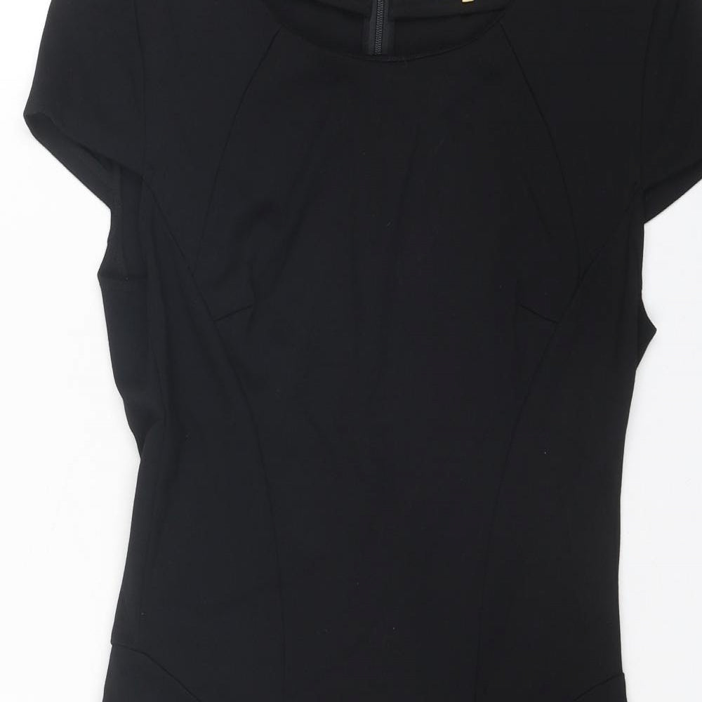 Miss Sixty Womens Black Cotton Shift Size M Round Neck Zip