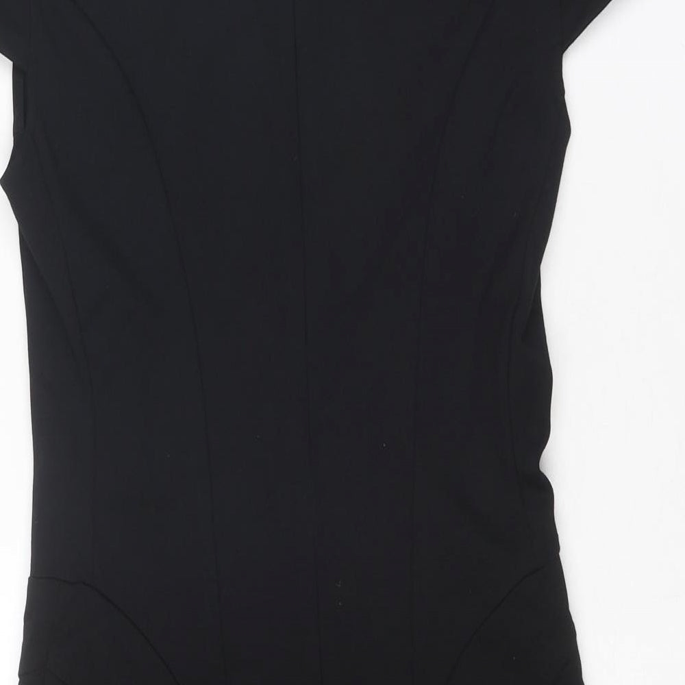 Miss Sixty Womens Black Cotton Shift Size M Round Neck Zip