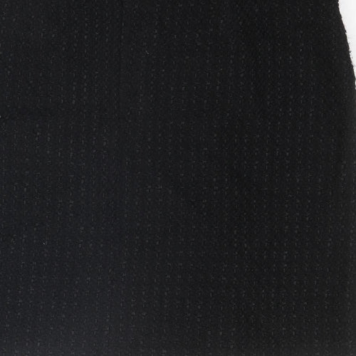 Marks and Spencer Womens Black Wool A-Line Skirt Size 18 Zip