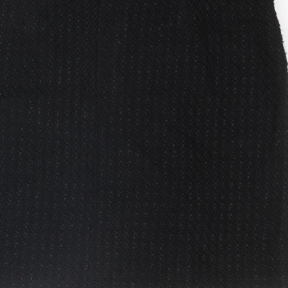 Marks and Spencer Womens Black Wool A-Line Skirt Size 18 Zip