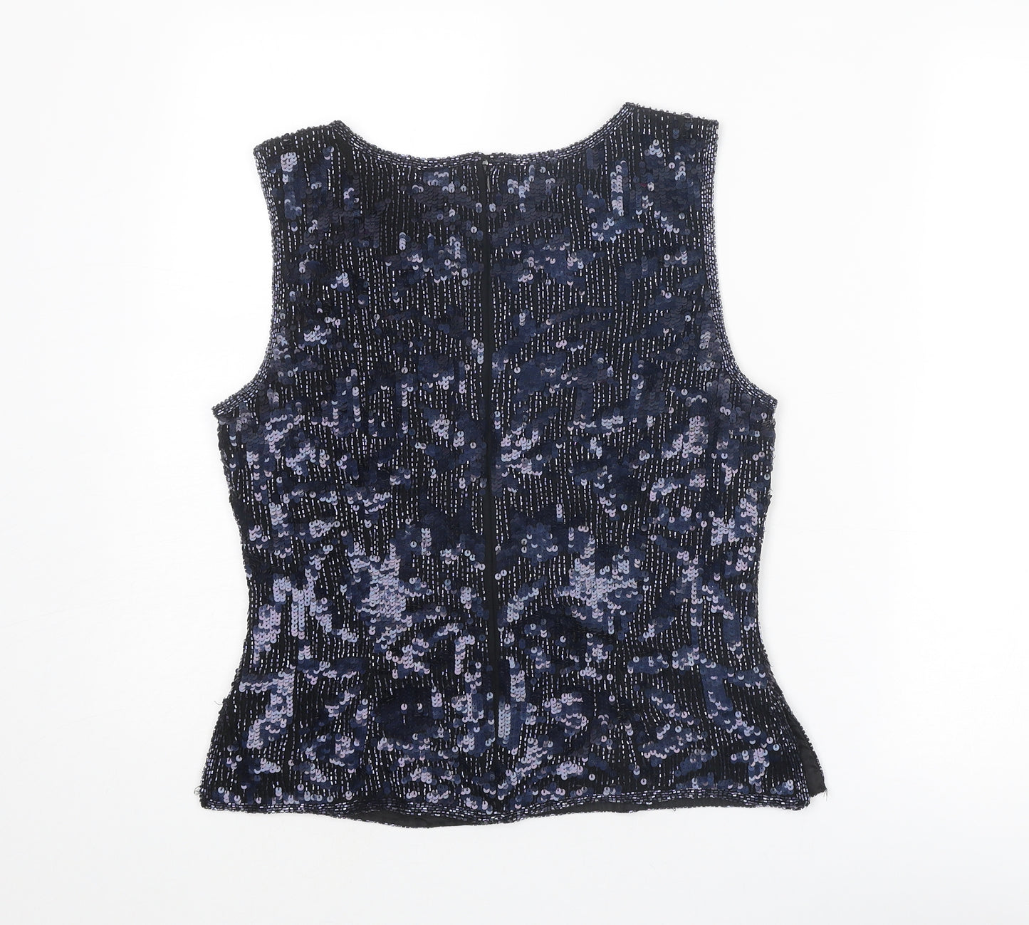 AS Womens Blue Silk Basic Blouse Size 14 Boat Neck