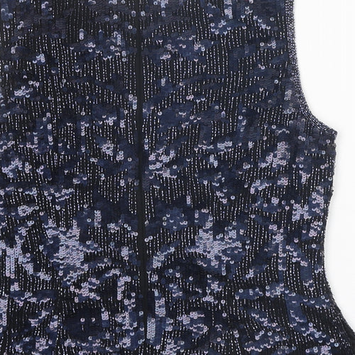 AS Womens Blue Silk Basic Blouse Size 14 Boat Neck