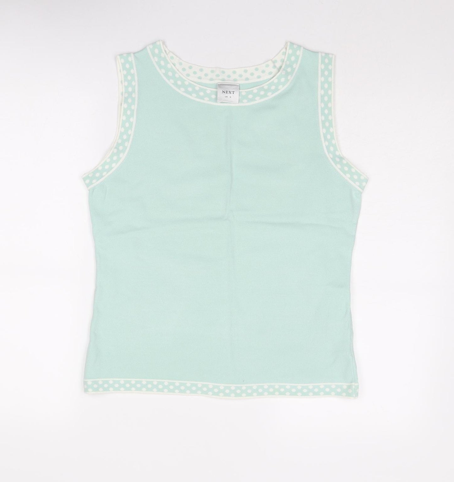 NEXT Womens Blue Round Neck Acrylic Vest Jumper Size 16
