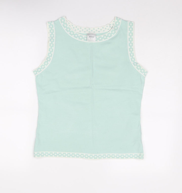 NEXT Womens Blue Round Neck Acrylic Vest Jumper Size 16