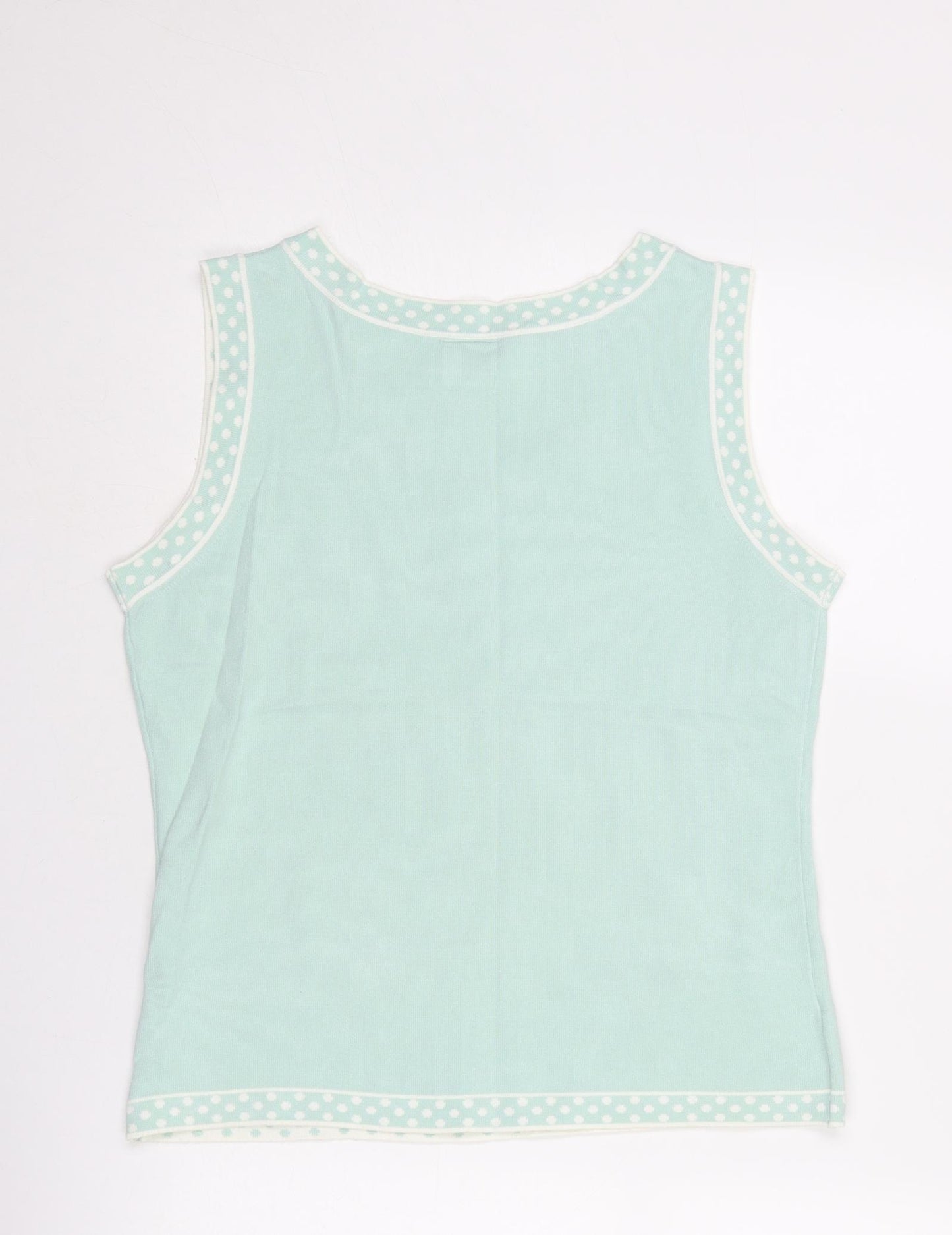 NEXT Womens Blue Round Neck Acrylic Vest Jumper Size 16