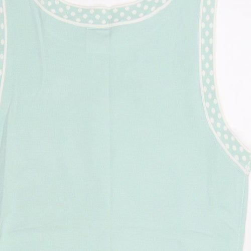 NEXT Womens Blue Round Neck Acrylic Vest Jumper Size 16
