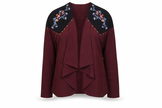 Front view of ASOS women’s purple jacket blazer, size UK 6, - waterfall