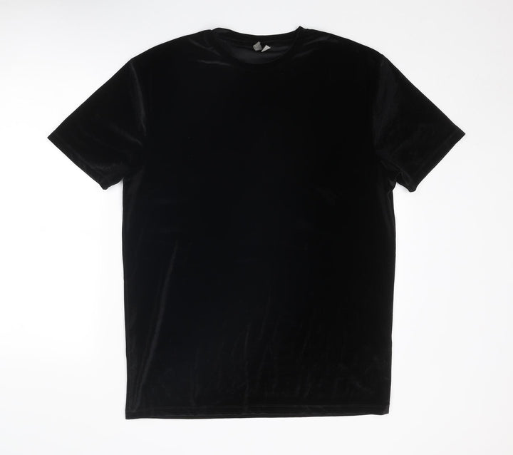 ASOS Womens Black Polyester T-Shirt Dress Size M Round Neck Pullover