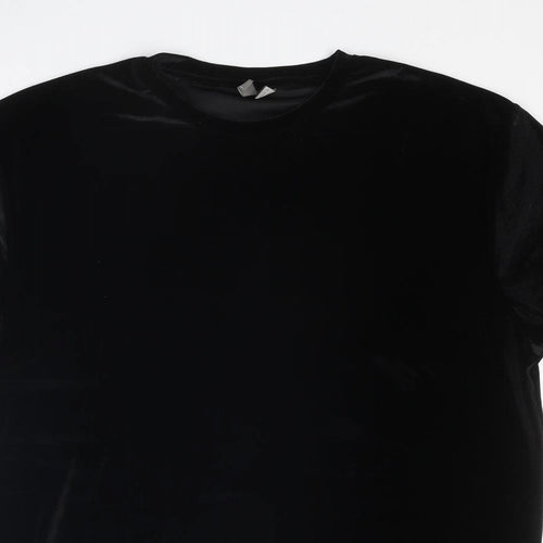ASOS Womens Black Polyester T-Shirt Dress Size M Round Neck Pullover