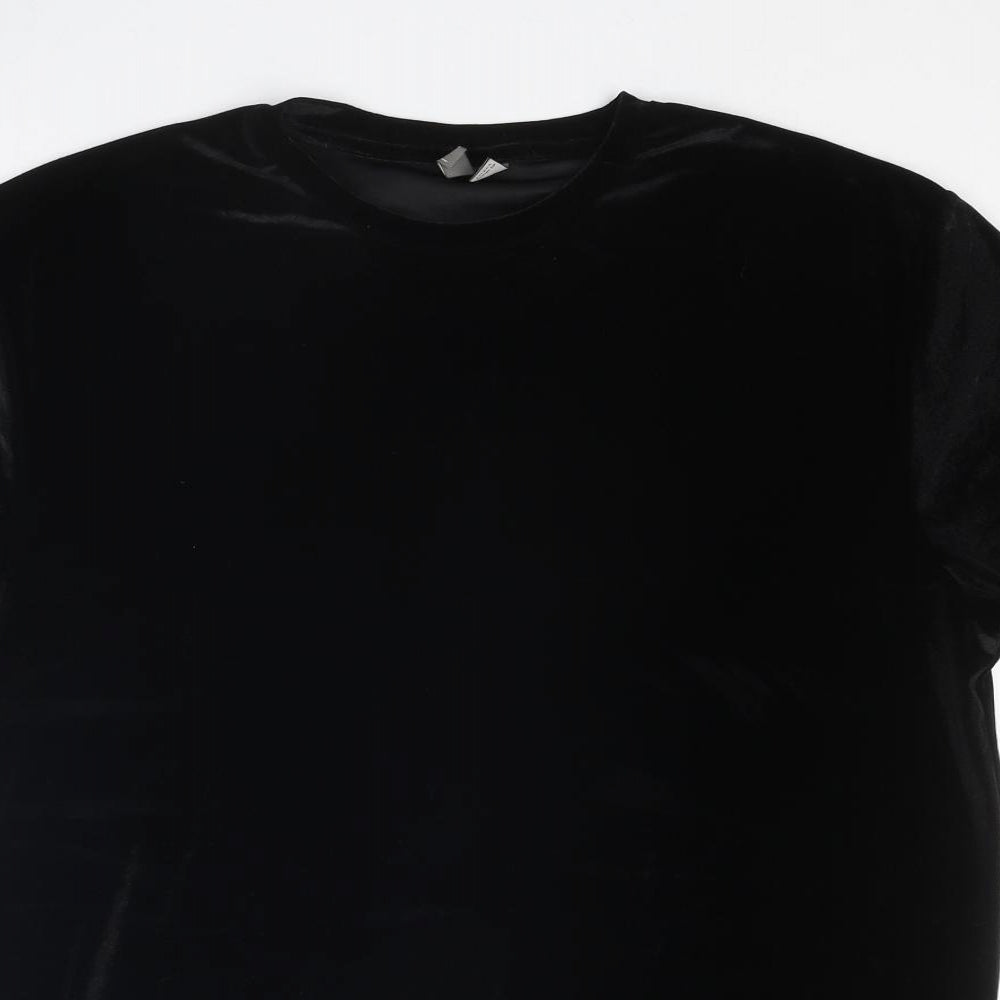 ASOS Womens Black Polyester T-Shirt Dress Size M Round Neck Pullover