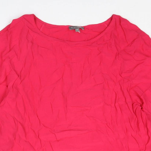 Phase Eight Womens Pink Viscose Basic Blouse Size 8 Boat Neck - Crocheted Lace Trim