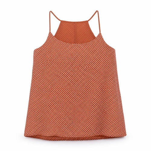 FOREVER 21 Womens Brown Polka Dot Polyester Camisole Tank Size M Round Neck