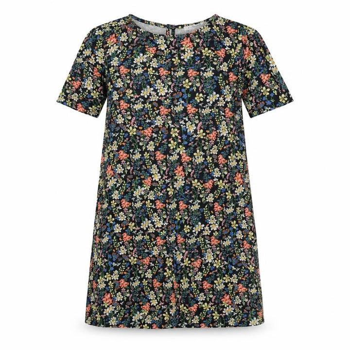 Pull&Bear Womens Multicoloured Floral Viscose T-Shirt Dress Size S Round Neck Button
