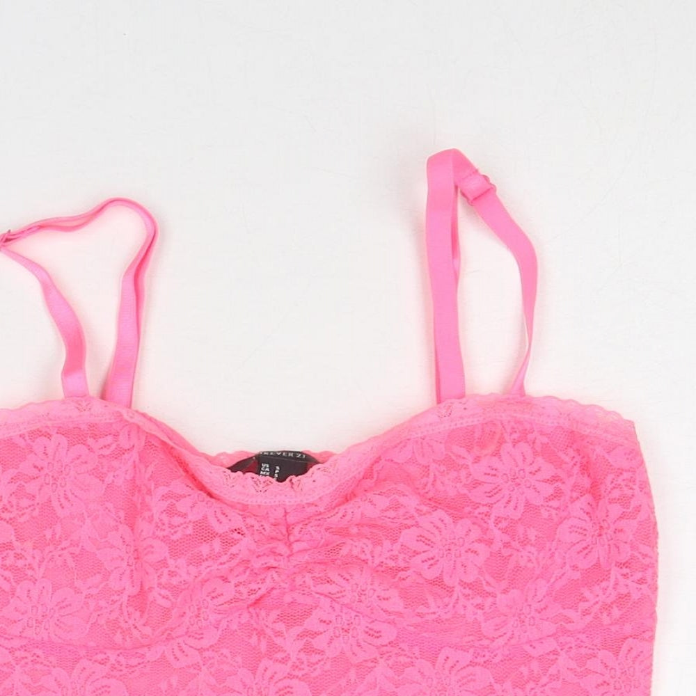 FOREVER 21 Womens Pink Polyester Cropped Tank Size S Sweetheart - Bralette