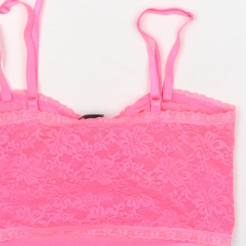 FOREVER 21 Womens Pink Polyester Cropped Tank Size S Sweetheart - Bralette