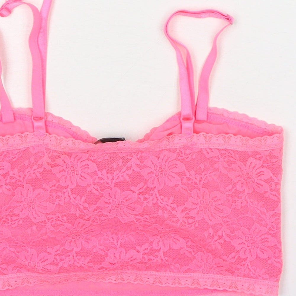 FOREVER 21 Womens Pink Polyester Cropped Tank Size S Sweetheart - Bralette