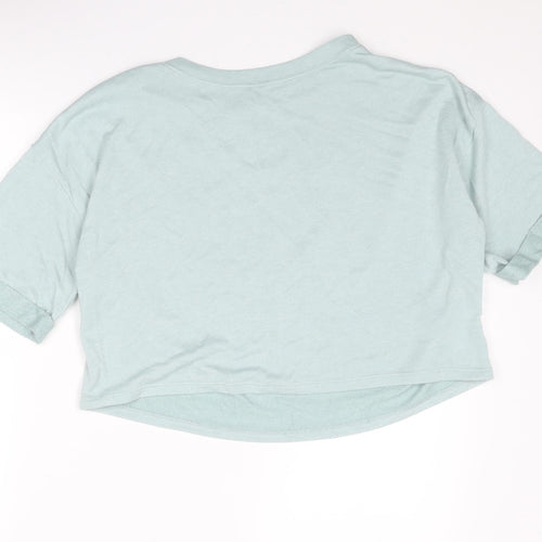 Divided by H&M Womens Blue Viscose Basic T-Shirt Size M Round Neck