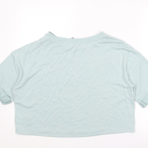 Divided by H&M Womens Blue Viscose Basic T-Shirt Size M Round Neck