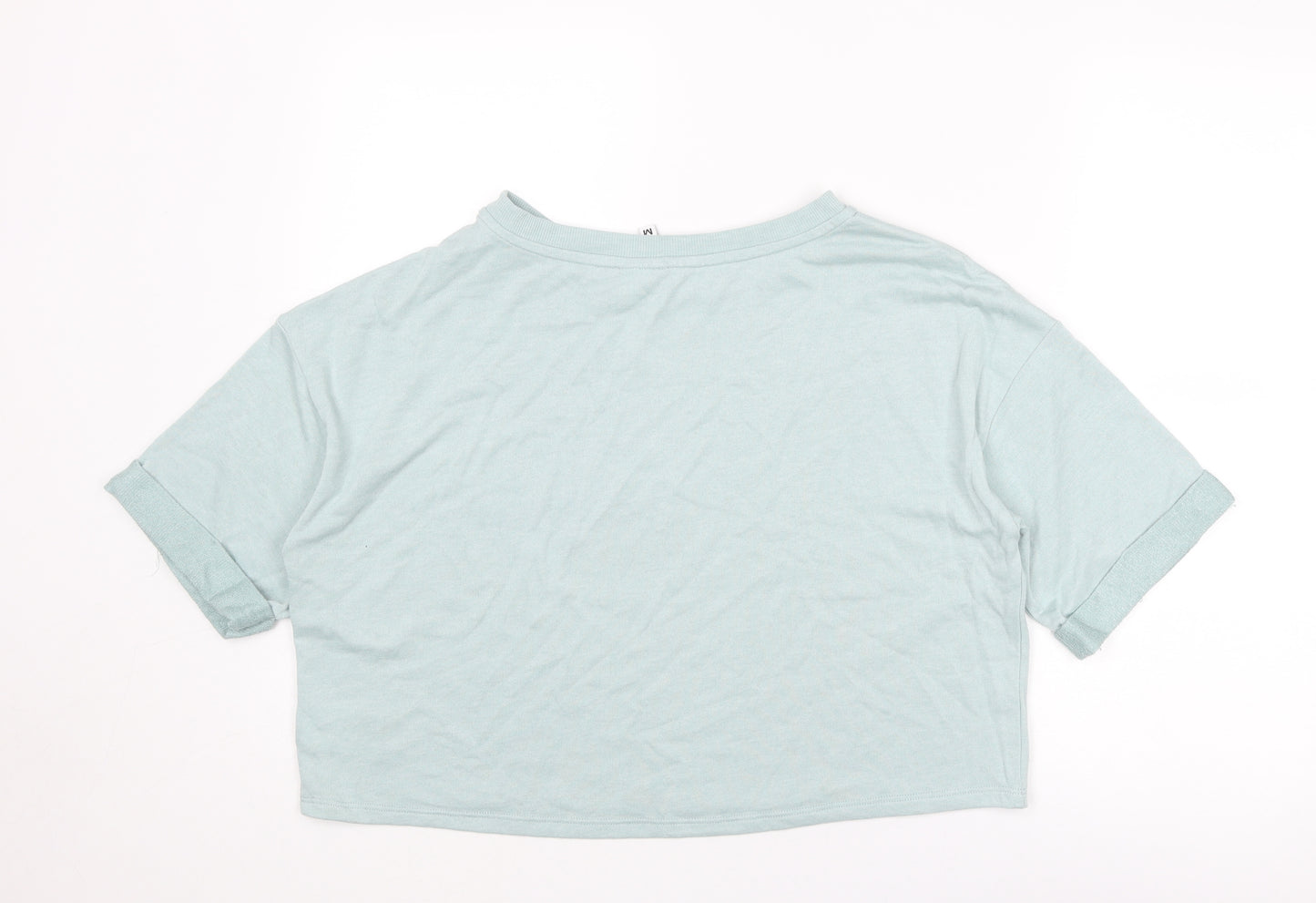Divided by H&M Womens Blue Viscose Basic T-Shirt Size M Round Neck
