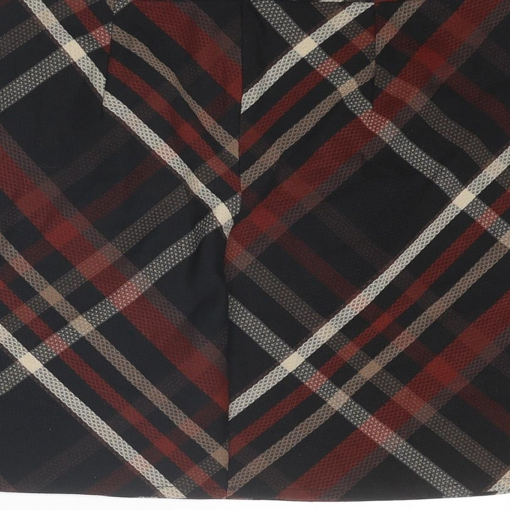 Dorothy Perkins Womens Multicoloured Plaid Polyester A-Line Skirt Size 12 Zip