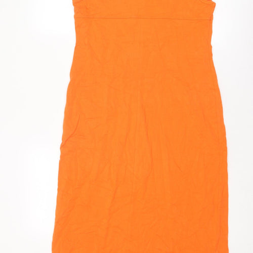 Triumph Womens Orange Polyester Tank Dress Size 10 Round Neck Pullover