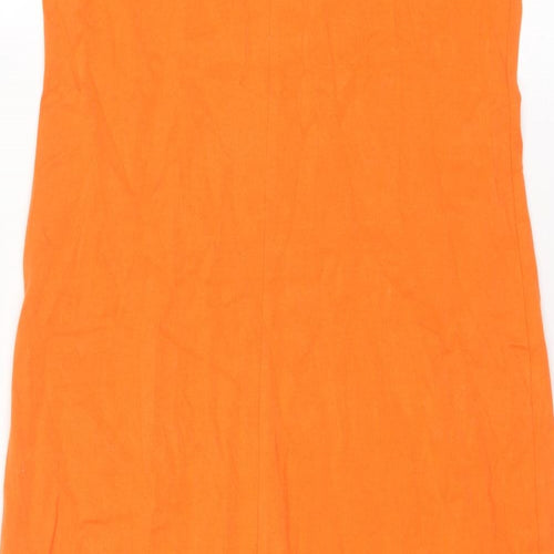 Triumph Womens Orange Polyester Tank Dress Size 10 Round Neck Pullover