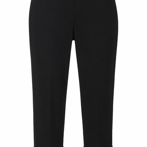 Zara Womens Black Cotton Trousers Size S Regular Zip - Hem Detail