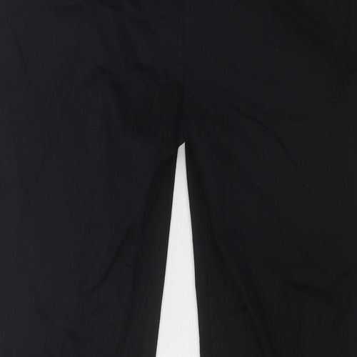Zara Womens Black Cotton Trousers Size S Regular Zip - Hem Detail