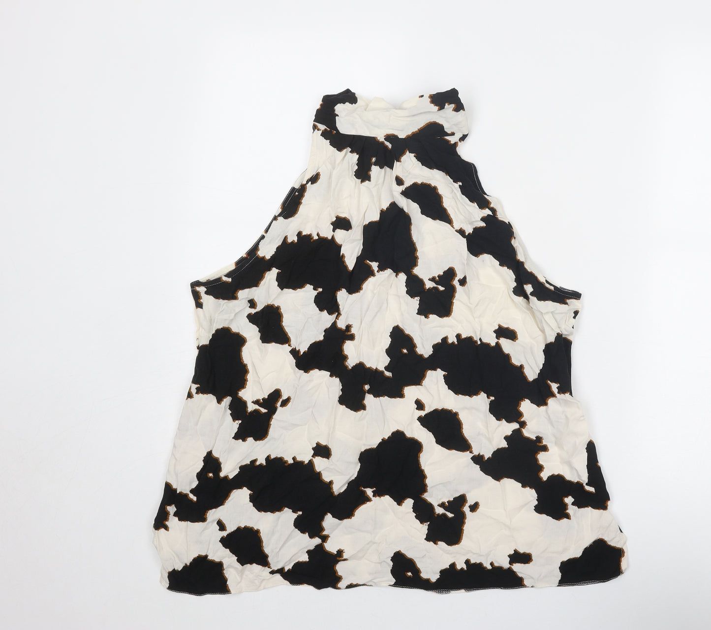 Dorothy Perkins Womens Ivory Geometric Viscose Basic Blouse Size 20 Halter