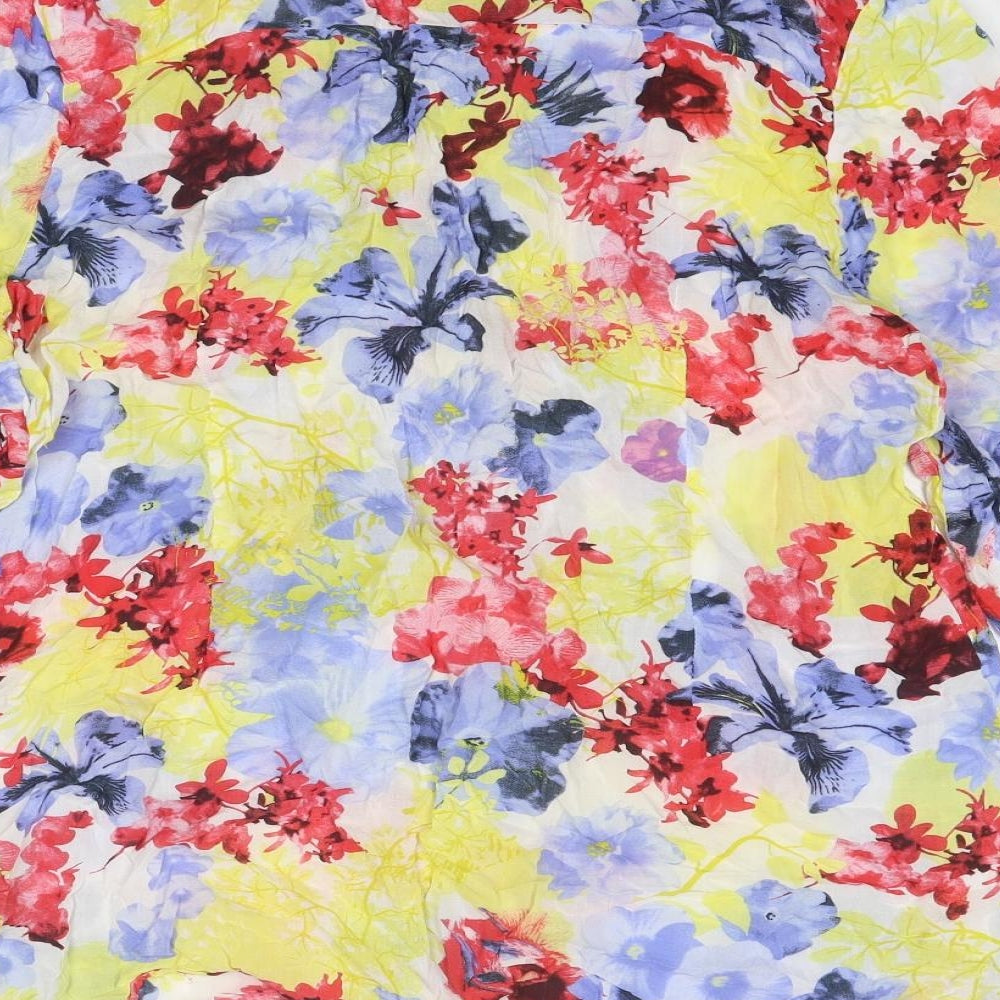 Damart Womens Multicoloured Floral Viscose Basic Blouse Size 18 V-Neck
