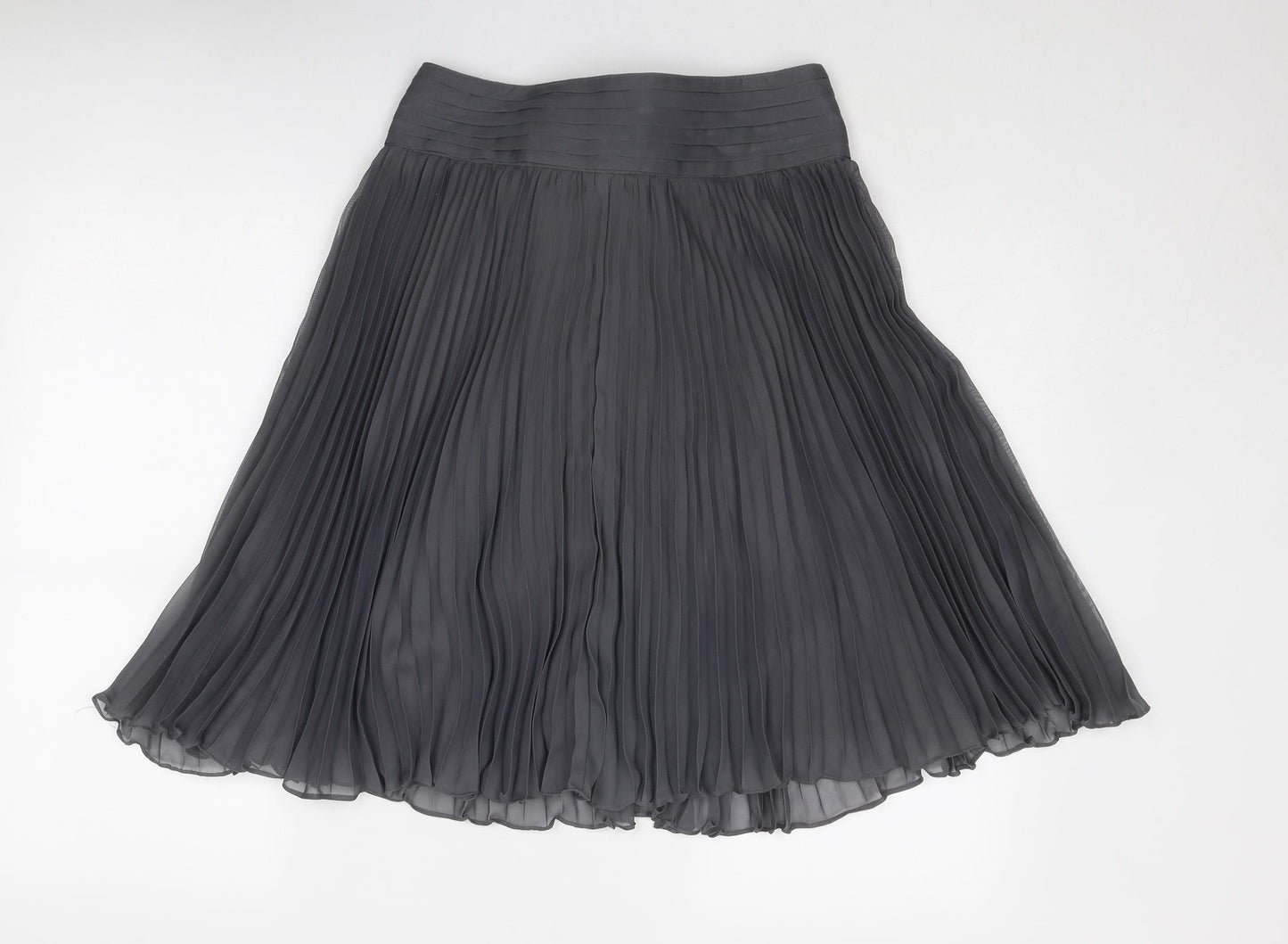 Jesiré Womens Grey Polyester Pleated Skirt Size 8 Zip