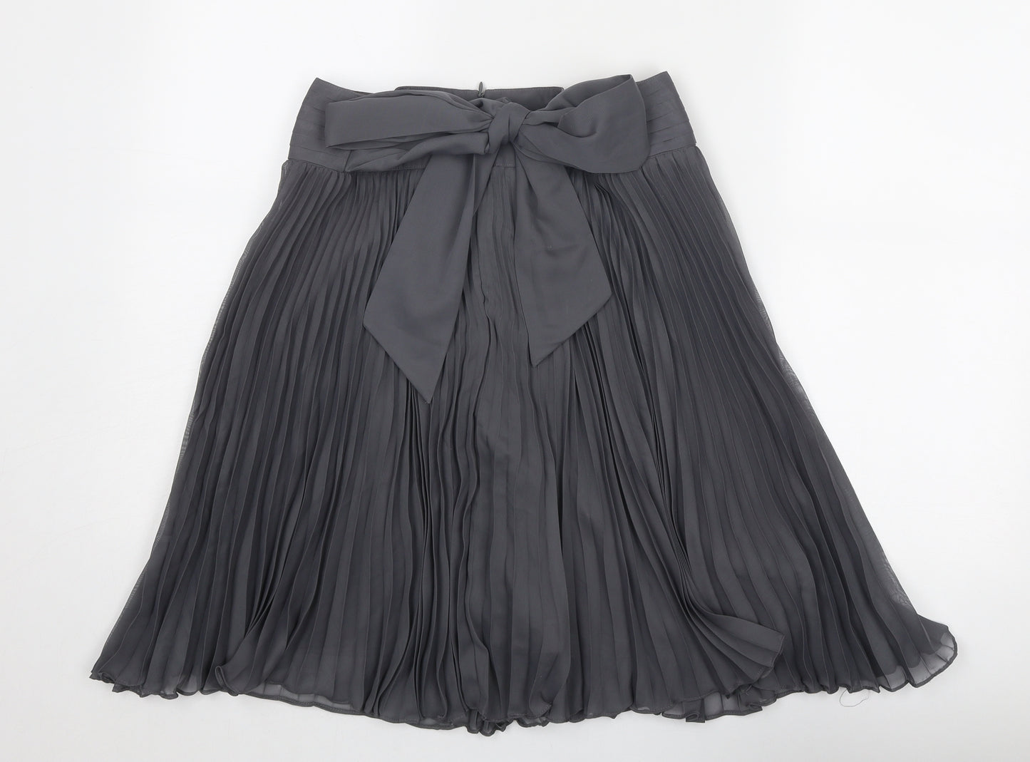 Jesiré Womens Grey Polyester Pleated Skirt Size 8 Zip