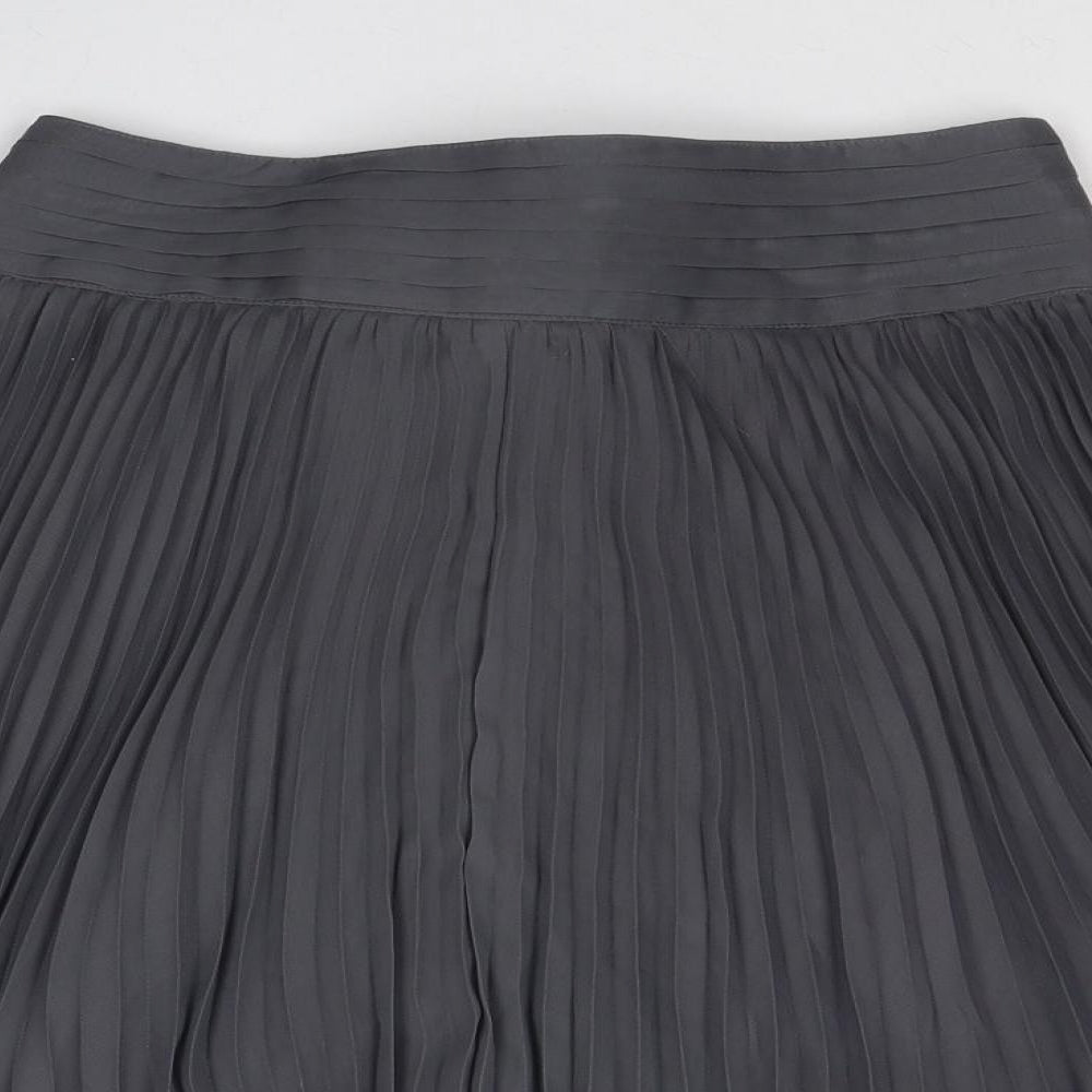 Jesiré Womens Grey Polyester Pleated Skirt Size 8 Zip
