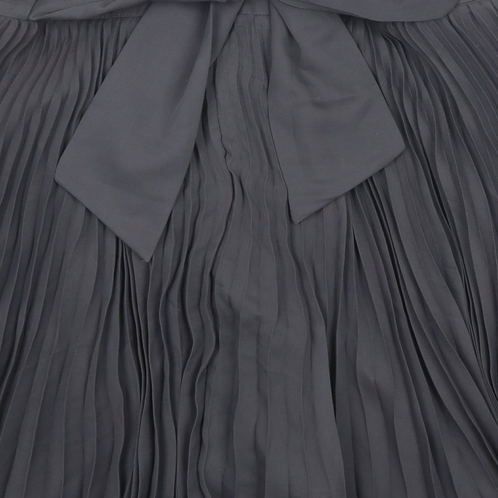 Jesiré Womens Grey Polyester Pleated Skirt Size 8 Zip